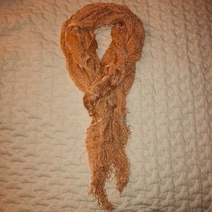 Coral Shimmery Long Scarf